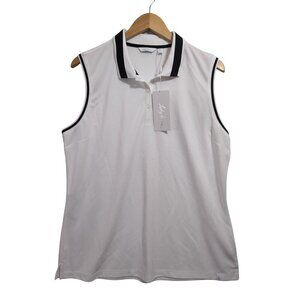 Lady Hagen Golf Polo Womens XL White Black Sleeveless Athletic Athleisure